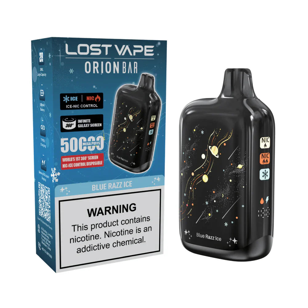 Blue Razz Ice Lost Vape Orion Bar 50K Nic & Ice - Vape.LLC
