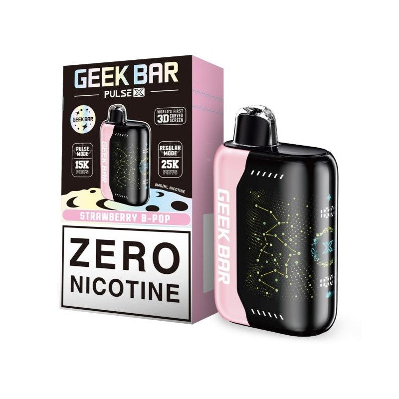 Strawberry B-Pop (Zero Nicotine) Geek Bar Pulse X 25000 - Vape.LLC