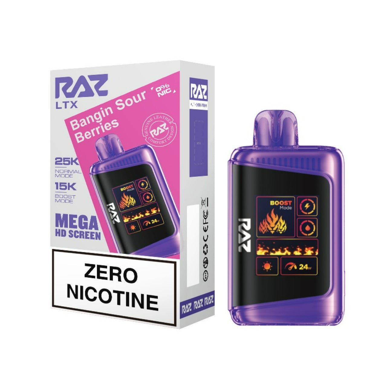 Bangin Sour Berries (Zero Nicotine) Raz LTX 25K - Vape.LLC