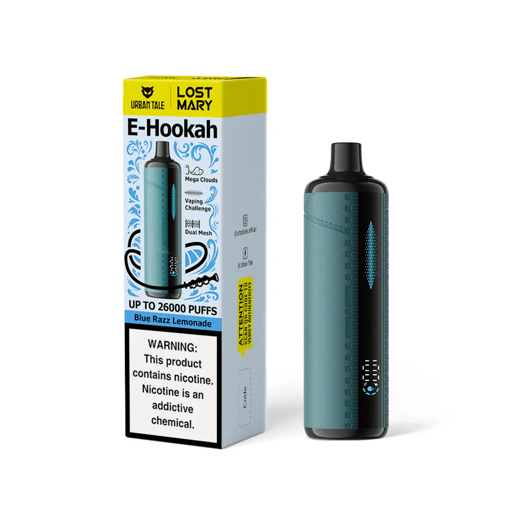 Blue Razz Lemonade Urban Tale x Lost Mary E-Hookah 26000 - Vape.LLC