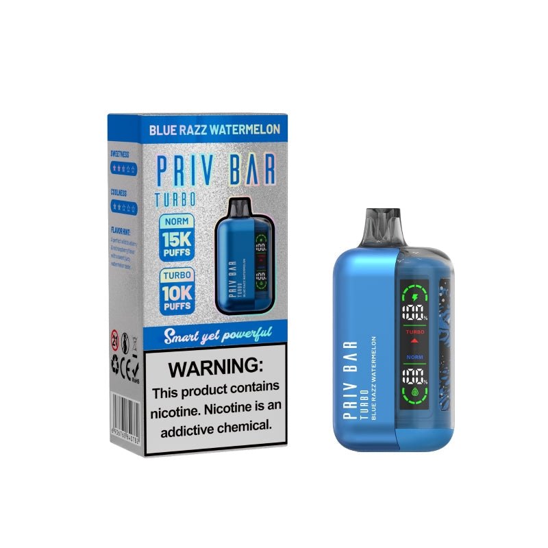 Blue Razz Watermelon Priv Bar Turbo 15000 - Vape.LLC
