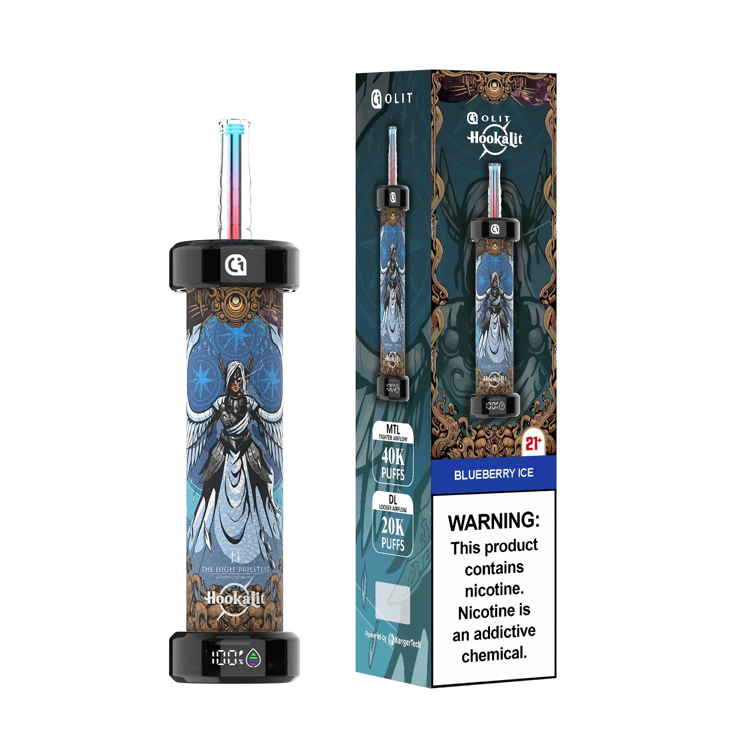 Blueberry Ice (The High Priestess) Olit Hookalit 40K - Vape.LLC