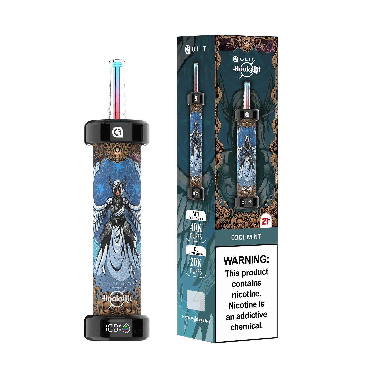 Cool Mint (The High Priestess) Olit Hookalit 40K - Vape.LLC