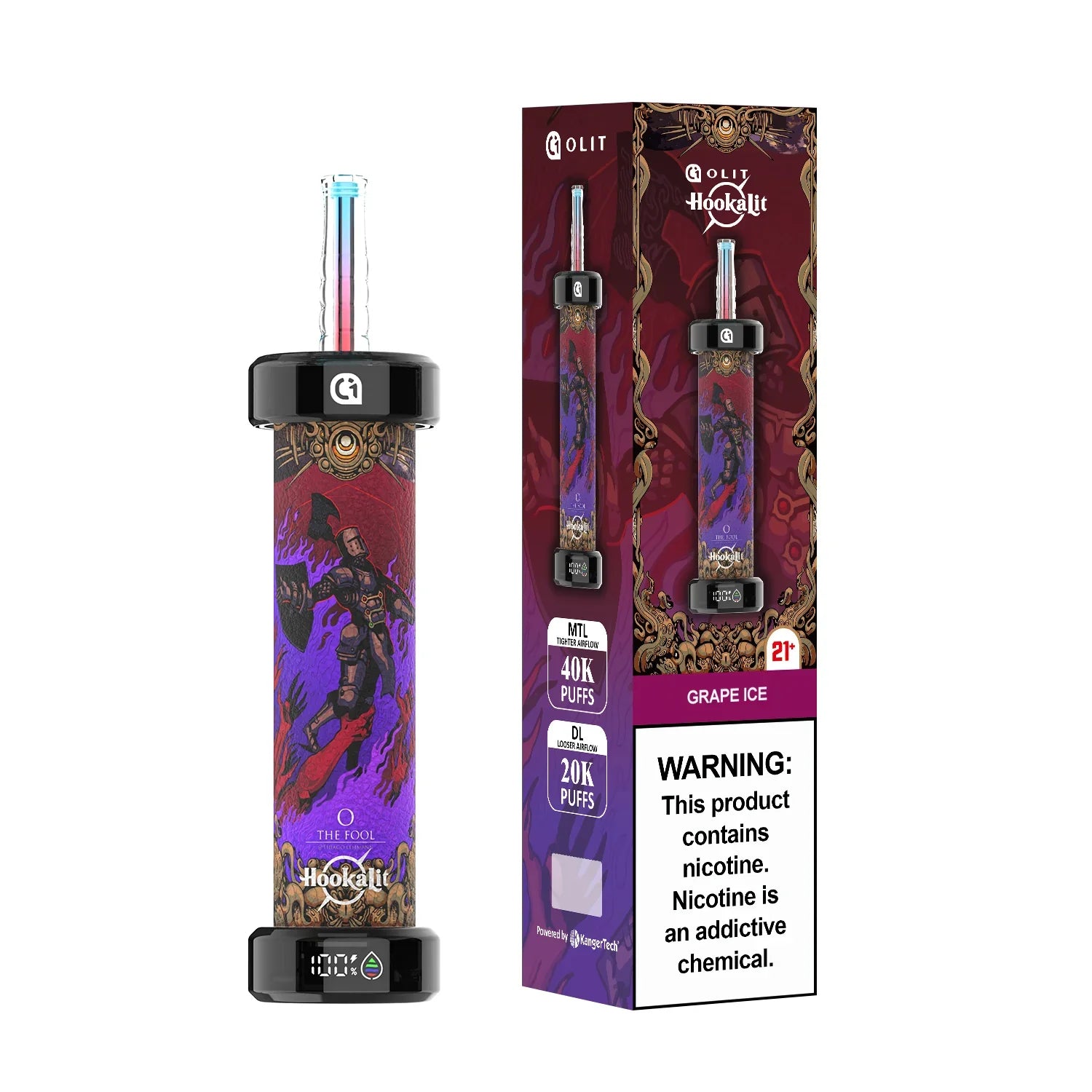 Grape Ice (The Fool) Olit Hookalit 40K - Vape.LLC