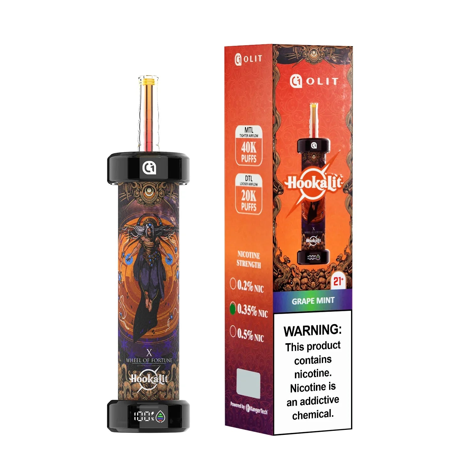 Grape Mint (Wheel Of Fortune) Olit Hookalit 40K - Vape.LLC
