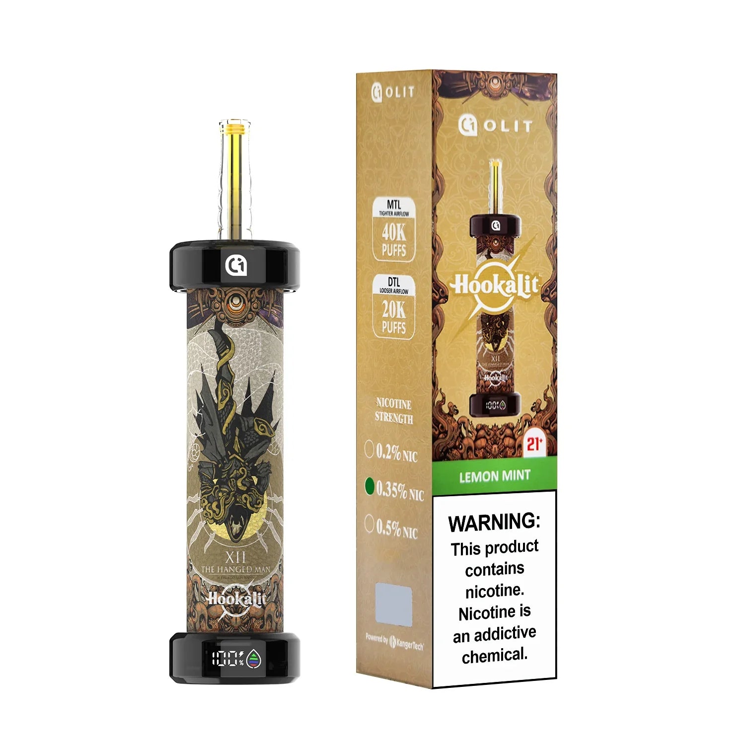 Lemon Mint (The Hanged Man) Olit Hookalit 40K - Vape.LLC