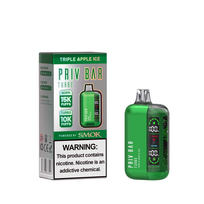 Triple apple Ice Priv Bar Turbo 15000 - Vape.LLC