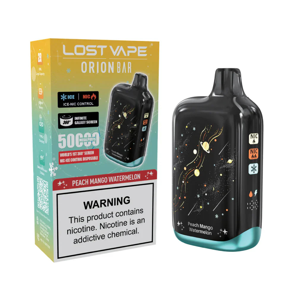 Peach Mango Watermelon Lost Vape Orion Bar 50K Nic & Ice - Vape.LLC