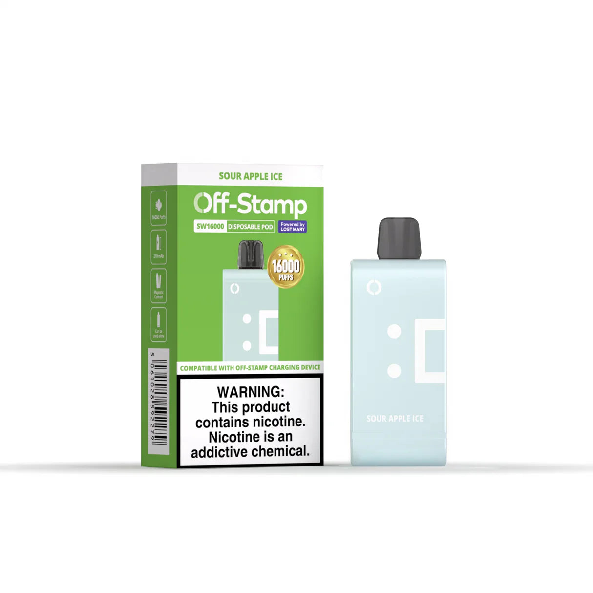 Sour Apple Ice Off Stamp SW16000 Pod - Vape.LLC
