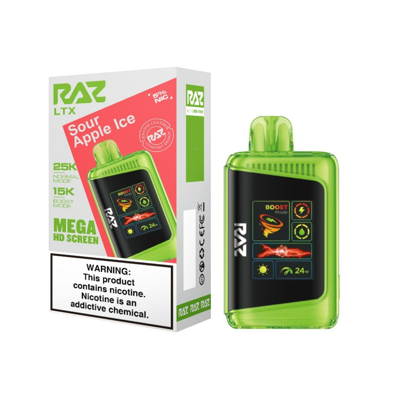 Sour Apple Ice Raz LTX 25K - Vape.LLC