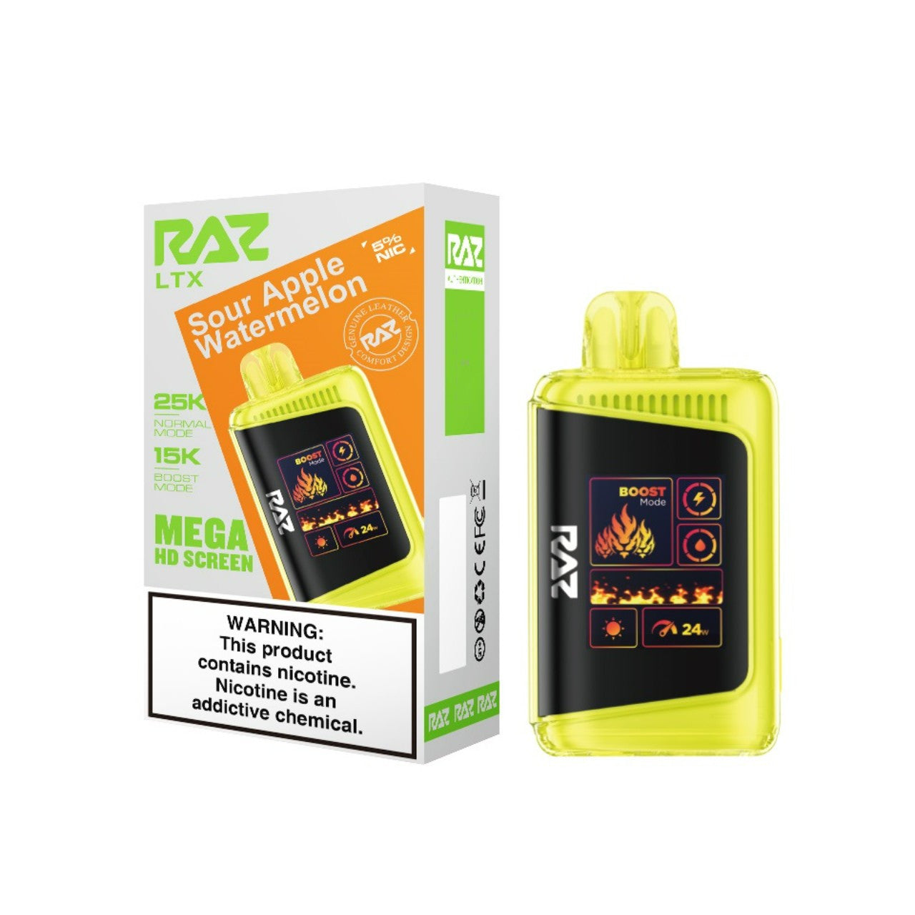 Sour Apple Watermelon Raz LTX 25K - Vape.LLC