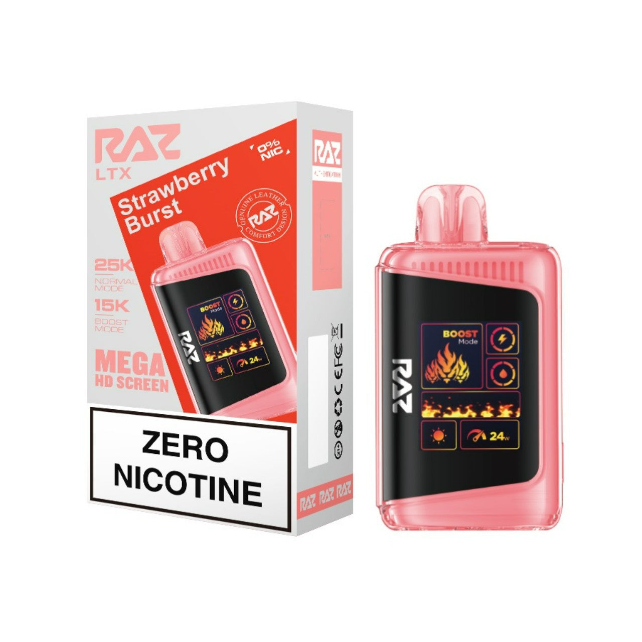 Strawberry Burst (Zero Nicotine) Raz LTX 25K - Vape.LLC