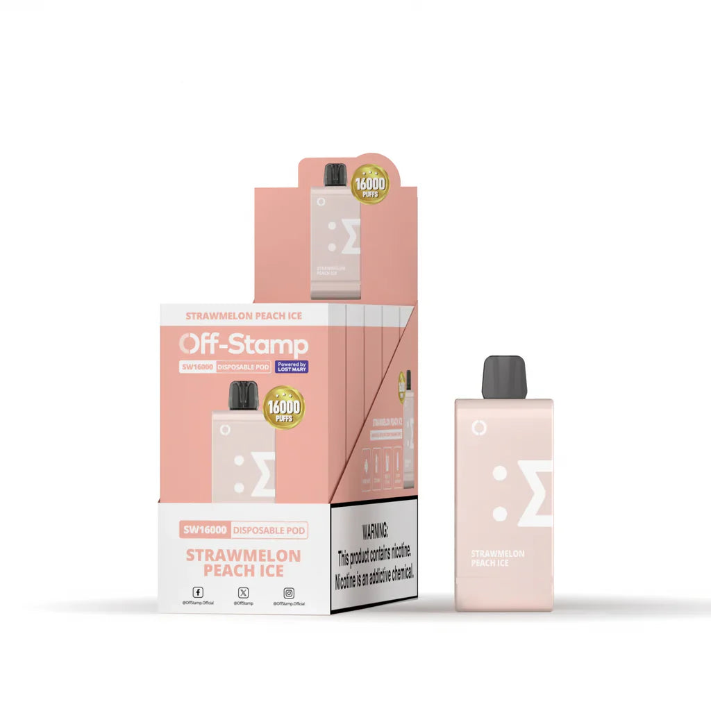 Strawmelon Peach Ice Off Stamp SW16000 Pod - Vape.LLC