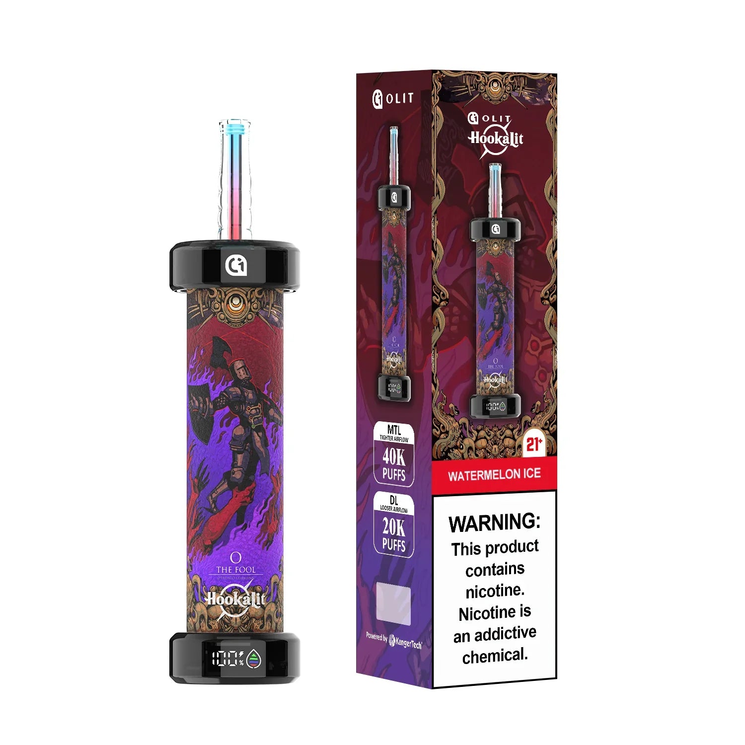 Watermelon Ice (The Fool) Olit Hookalit 40K - Vape.LLC