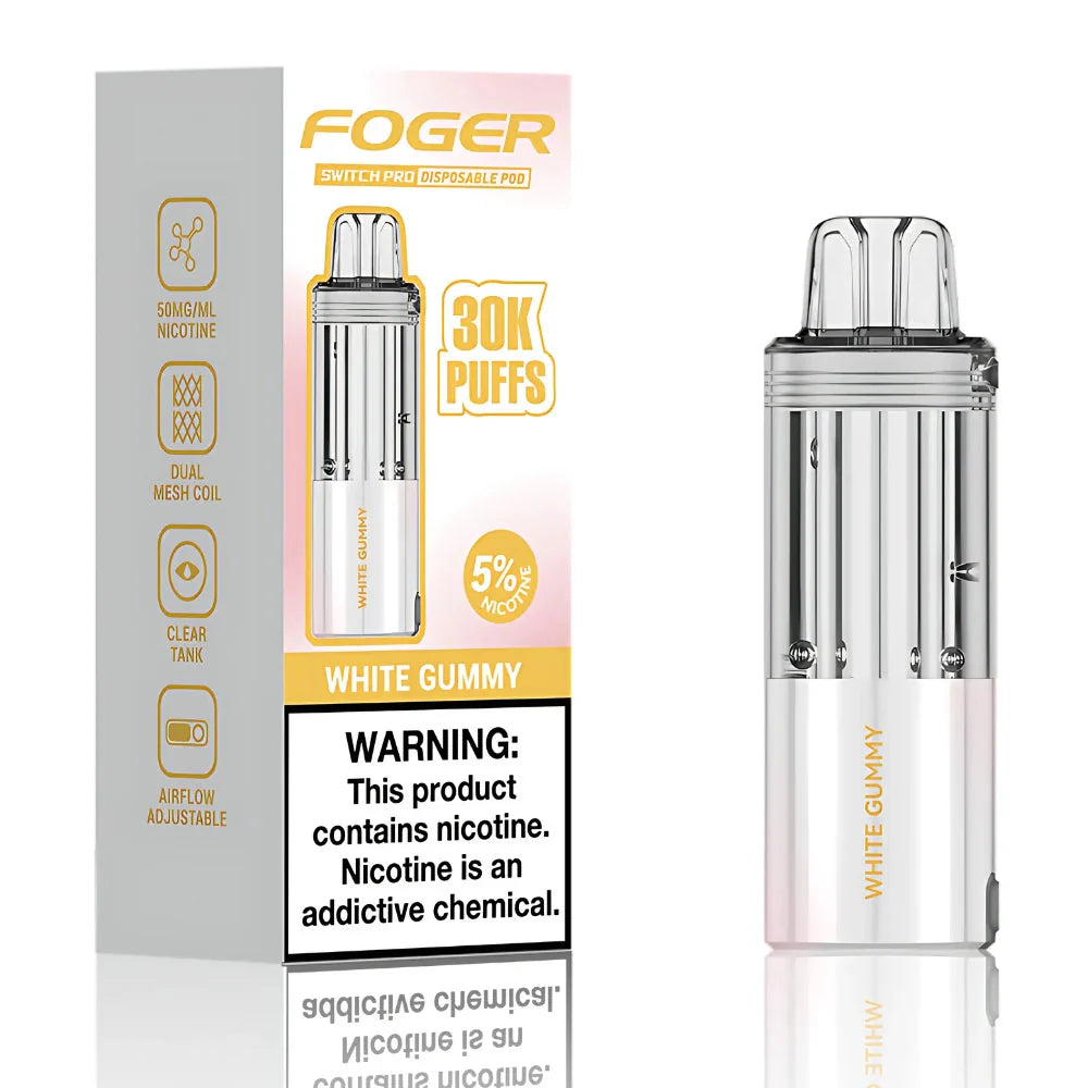 White Gummy Foger Switch Pro 30K Pod - Vape.LLC