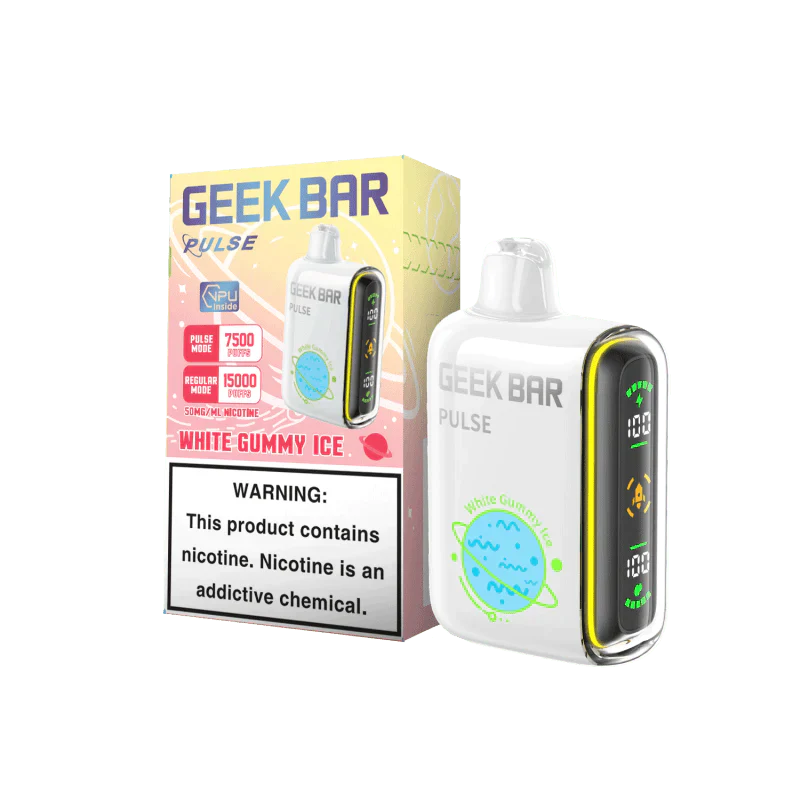 White Gummy Ice Geek Bar Pulse 15000 - Vape.LLC