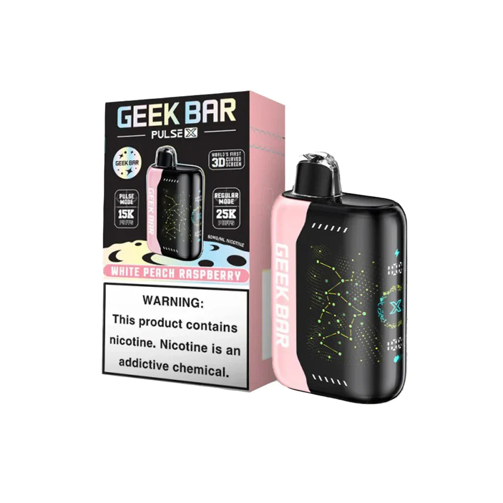 White Peach Raspberry Geek Bar Pulse X 25000 - Vape.LLC