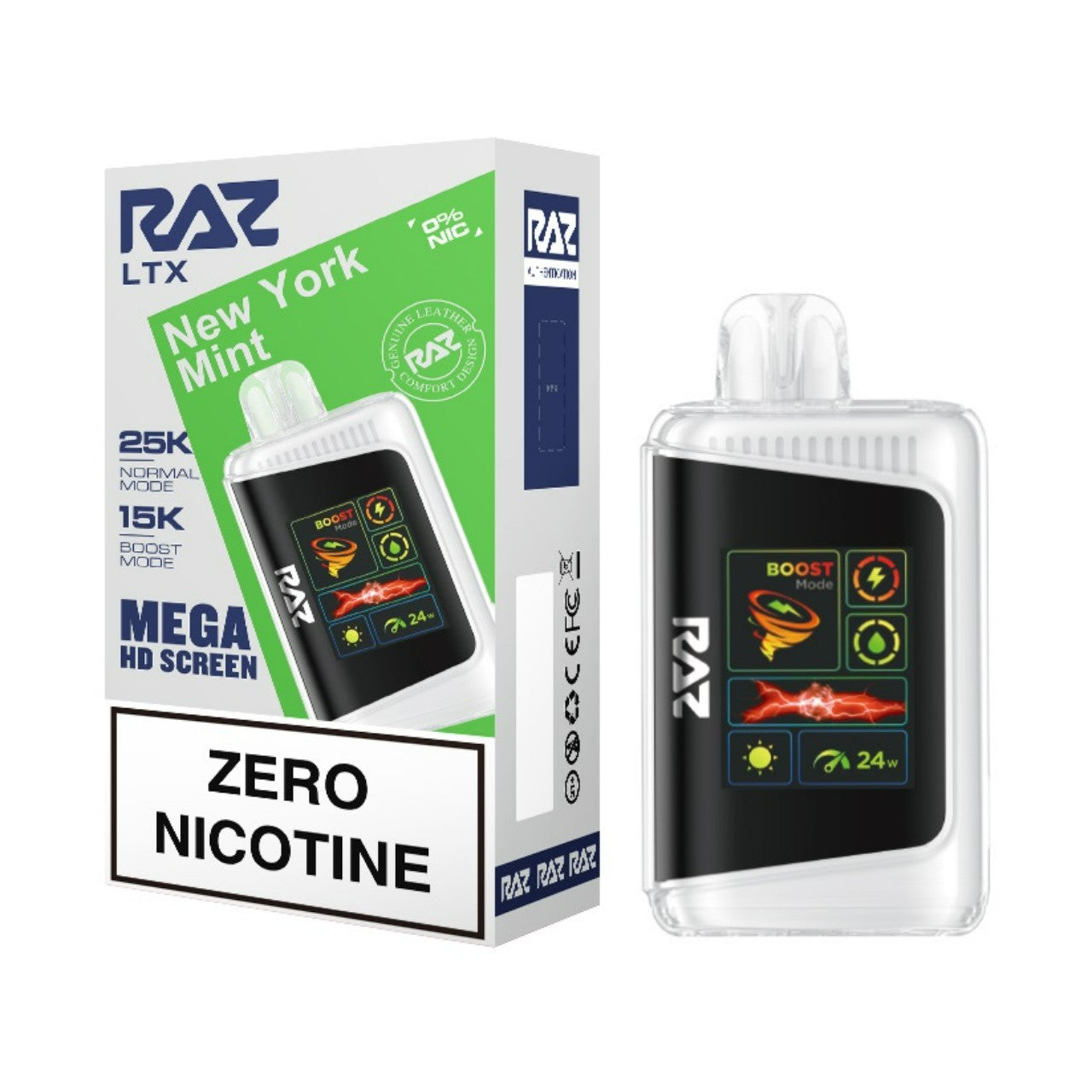 New York Mint (Zero Nicotine) Raz LTX 25K - Vape.LLC